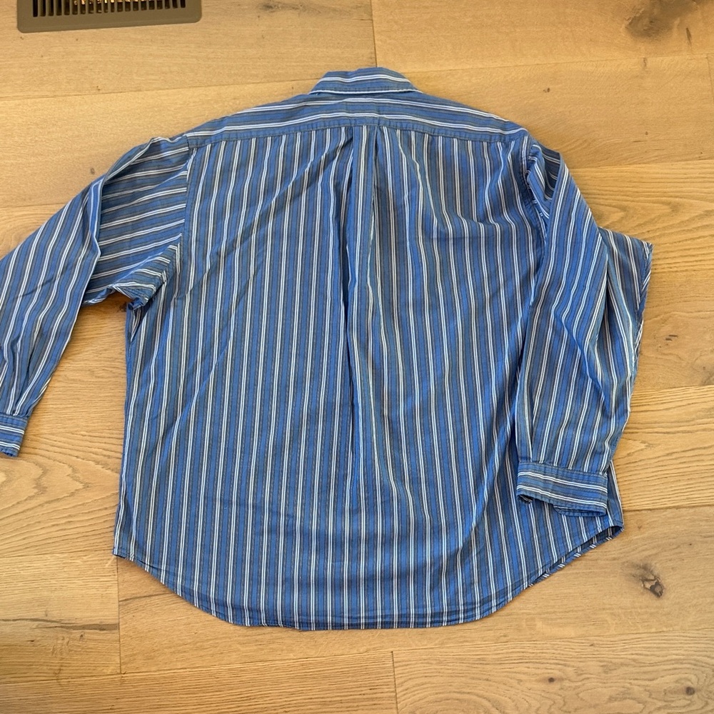 Ralph Lauren Men's Blue and White Striped Shirt - Picture 3 of 3